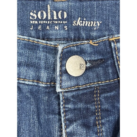 NY&Co Soho Jeans Size 0 Tall Skinny Stretch Dark Wash High Rise Denim Pants - Picture 6 of 11